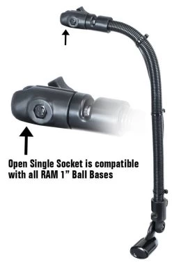 RAM Mounts Transducer Arm Mount With 18" Rigid Aluminum Rod And Open Single Socket: Compatible With All RAM 1" Ball Bases -Best Boating Shop ram mounts transducer arm mount with 18 rigid alum 4